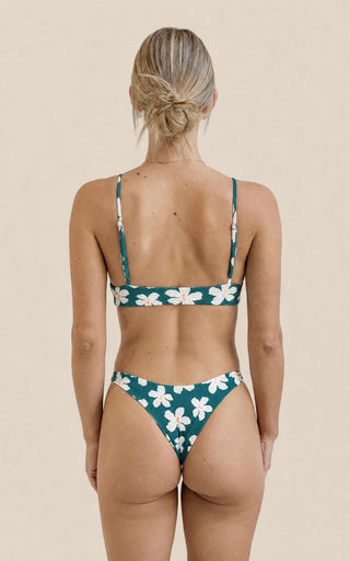 LOKAHI Maile Bikini Bottom - Teal Hibiscus - The Salty BabeSwim Bottoms