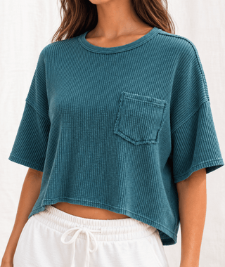 Low Tide Waffle Knit Top | The Salty Babe