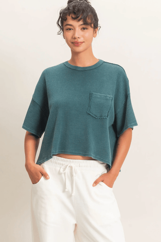 Low Tide Waffle Knit Top - The Salty BabeTop