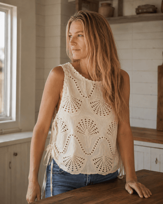 Lowen Eyelet Sleeveless Top - The Salty BabeTop