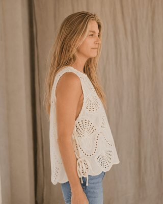 Lowen Eyelet Sleeveless Top - The Salty BabeTop