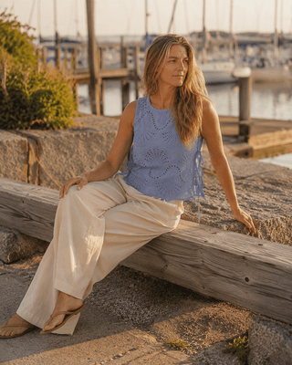 Lowen Eyelet Sleeveless Top - Lilac - The Salty BabeTop