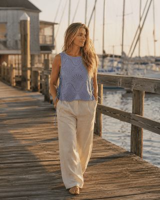 Lowen Eyelet Sleeveless Top - Lilac - The Salty BabeTop