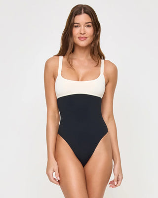 LSPACE Descanso One Piece Swimsuit - Black/Cream - The Salty BabeOne Piece Swimsuits