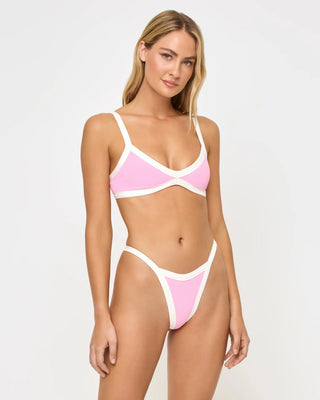 LSPACE Mackenzie Bikini Bottom - Pink Sugar/Cream - The Salty BabeSwim Bottoms