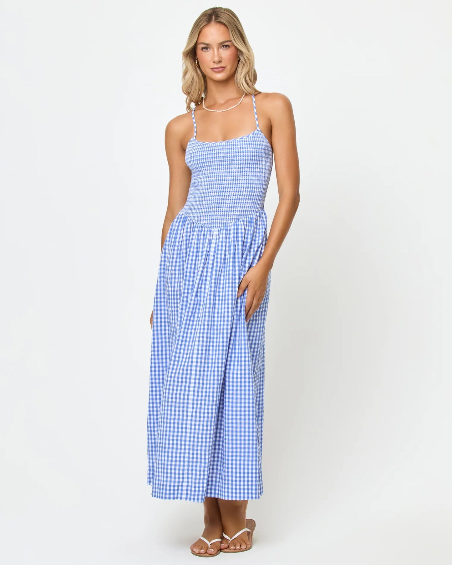 LSPACE Misha Midi Dress - Morning Gingham - The Salty BabeDresses