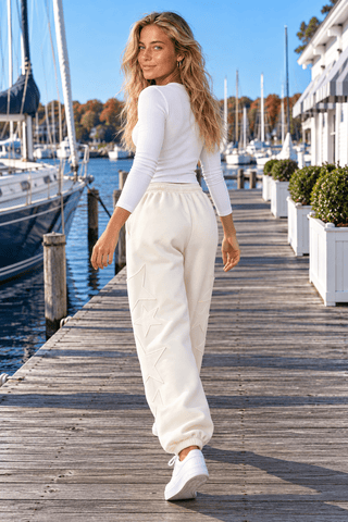 Lucky Star Joggers - Cream | The Salty Babe