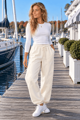 Lucky Star Joggers - Cream | The Salty Babe