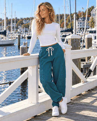 Lucky Star Joggers - Dark Teal | The Salty Babe