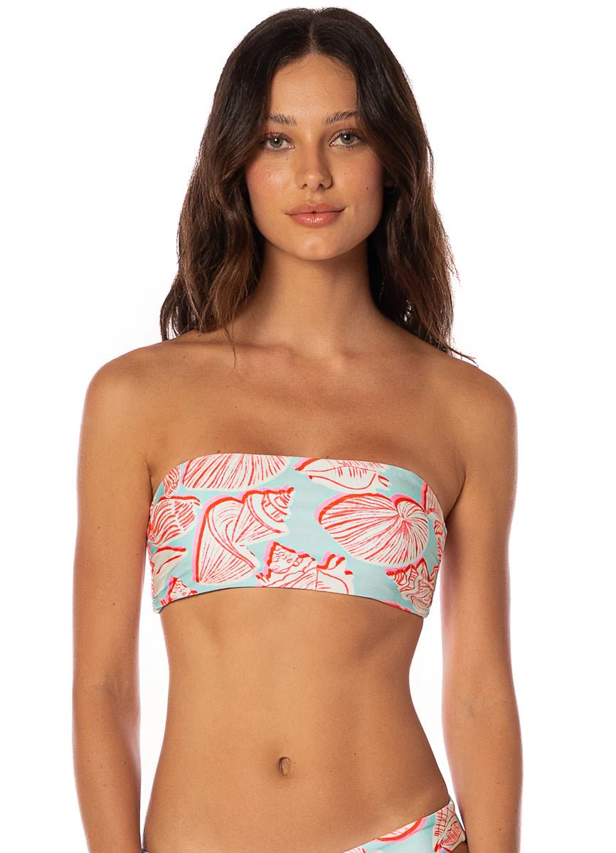 MAAJI Australian Reef Bryn Strapless Bandeau Bikini Top - Light Blue/Pink - The Salty BabeSwim Tops
