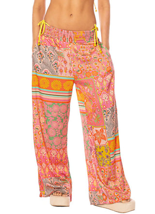 MAAJI Boho Damask Marsala Pants - Bright Pink - The Salty BabePants
