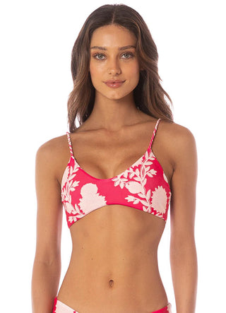 MAAJI Candy Flowery Liberty Sporty Bralette Bikini Top - Open Red - The Salty BabeSwim Tops