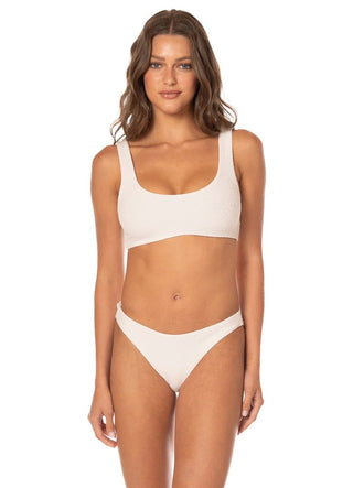 MAAJI Coconut Milk Dazzle Lace Up Bralette Bikini Top - White - The Salty BabeSwim Tops