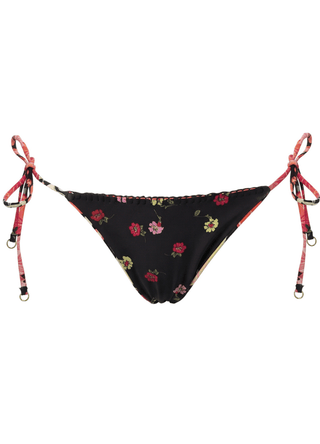 MAAJI Dream Petals Sunflash Low Rise Tie Side Bikini Bottom in Black