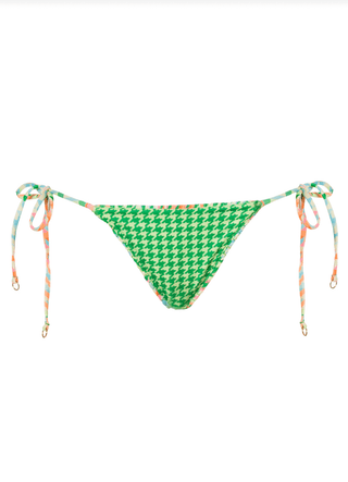 MAAJI Dreamy Grid Sunflash Low Rise Tie Side Bikini Bottom - Open Green - The Salty BabeSwim Bottoms