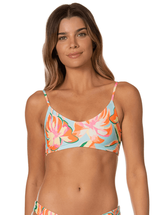 MAAJI Fiesta Bloom Lanai Classic Bralette Bikini Top - Open Blue - The Salty BabeSwim Tops