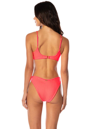 MAAJI Flame Coral Splendour Regular Rise Thin Side Bikini Bottom - Bright Red - The Salty BabeSwim Bottoms