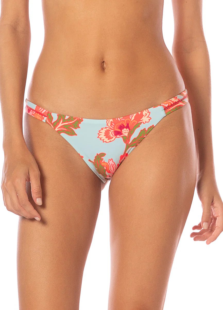 MAAJI Floral Sky Quinn Low Rise Thin Side Bikini Bottom - Blue - The Salty BabeSwim Bottoms