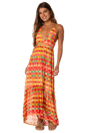 MAAJI Golden Gambit Moon Bay V Long Dress - Open Red - The Salty BabeDresses