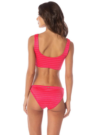 MAAJI Lightpink Flowerbed Flirt Low Rise Thin Side Bikini Bottom - Red - The Salty BabeSwim Bottoms