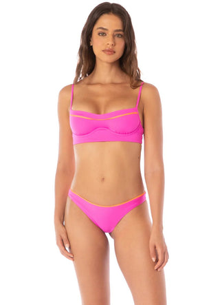 MAAJI Poppy Pink Iconic Regular Rise Thin Side Bikini Bottom - The Salty BabeSwim Bottoms