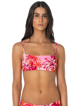 MAAJI Romantic Tapestry Scape Sporty Bralette Bikini Top in Pink