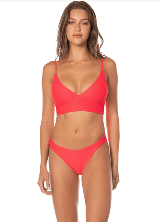 MAAJI Sunset Punch Criss Cross Long Line Triangle Bikini Top - Lacre - The Salty BabeSwim Tops