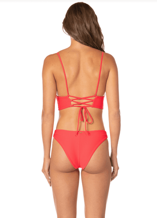 MAAJI Sunset Punch Criss Cross Long Line Triangle Bikini Top - Lacre - The Salty BabeSwim Tops