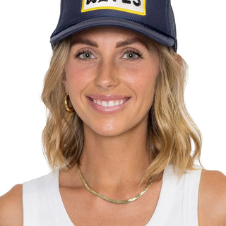 Make Waves Trucker Hat - Navy - The Salty BabeHats