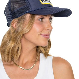 Make Waves Trucker Hat - Navy - The Salty BabeHats