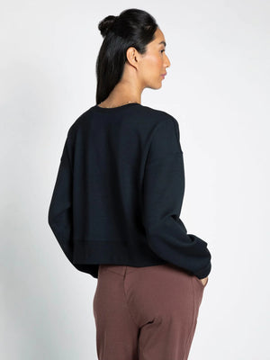 Martina long sleeve top-Black