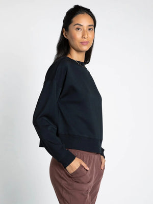 Martina long sleeve top-Black