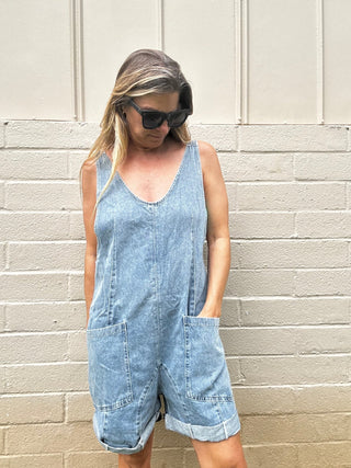 Maxwell Denim Shortalls - The Salty BabeClothing