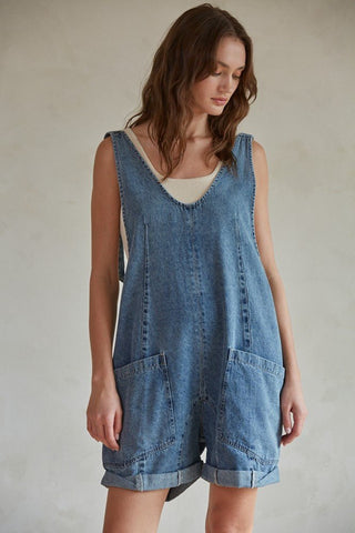 Maxwell Denim Shortalls - The Salty BabeClothing
