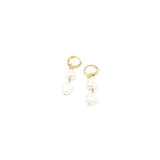 MAY MARTIN Double Pearl Hoops - The Salty BabeJewelry