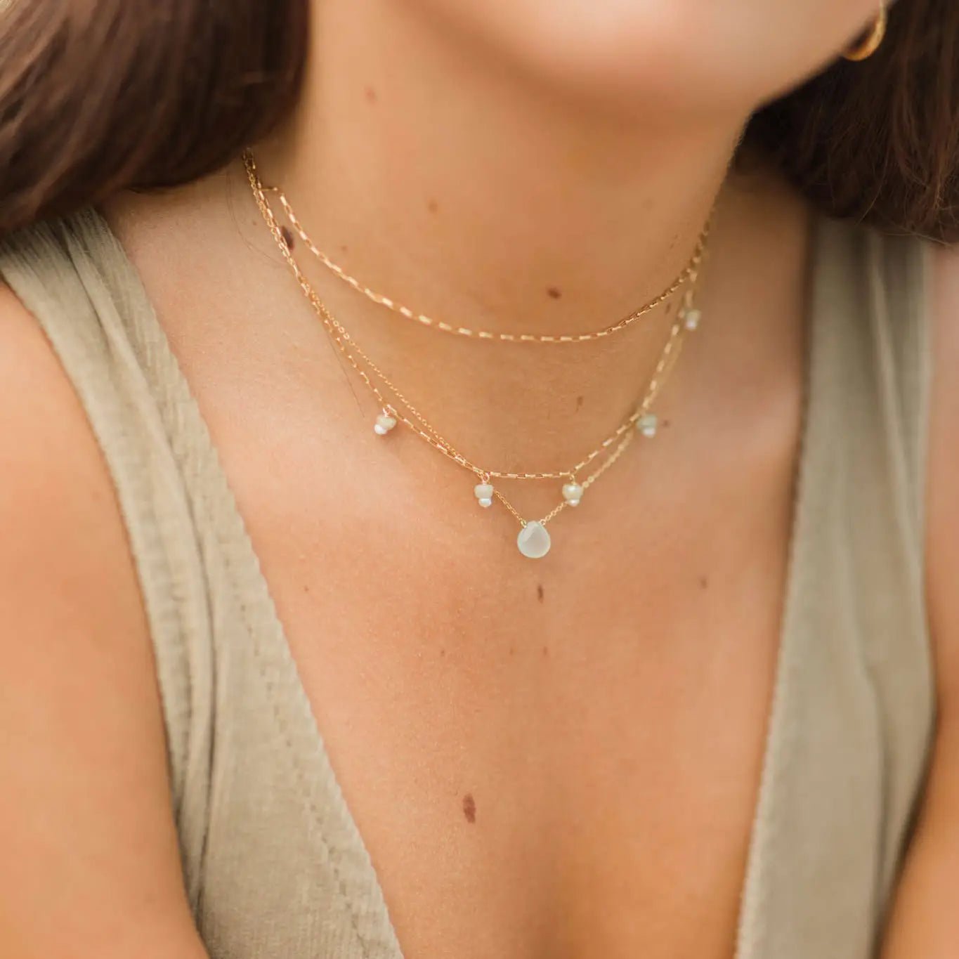 MAY MARTIN Mint Green Gemstone Necklace - The Salty BabeJewelry