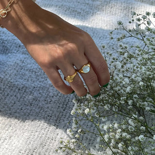 MAY MARTIN Mother of Pearl Signet Ring - The Salty BabeJewelry