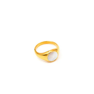 MAY MARTIN Mother of Pearl Signet Ring - The Salty BabeJewelry