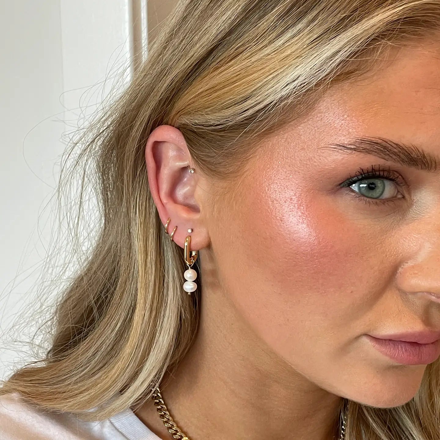 MAY MARTIN Remi Double Pearl Hoops - The Salty BabeEarrings