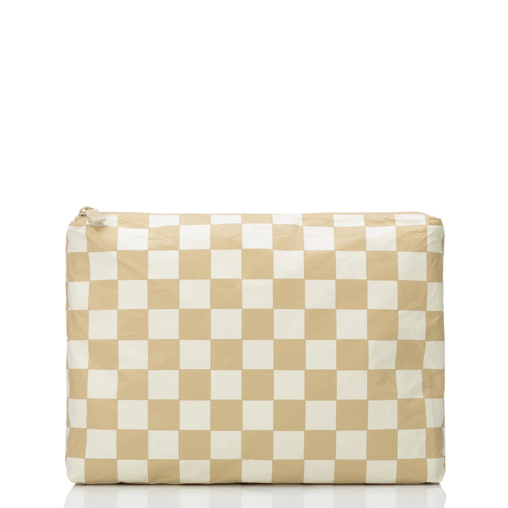 ALOHA COLLECTION Mid Checkmate pouch-Cream/Dune