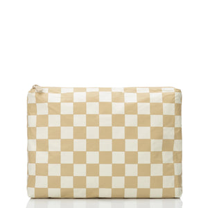 ALOHA COLLECTION Mid Checkmate pouch-Cream/Dune