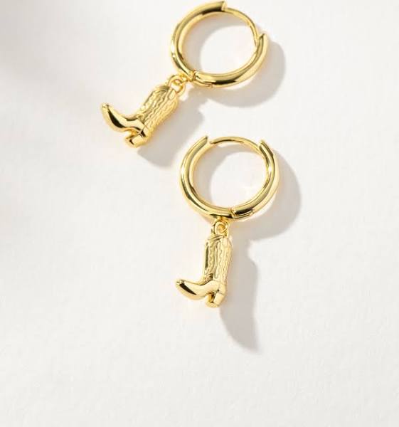 Mini Cowboy Boot hoop drop earrings - The Salty BabeJewelry