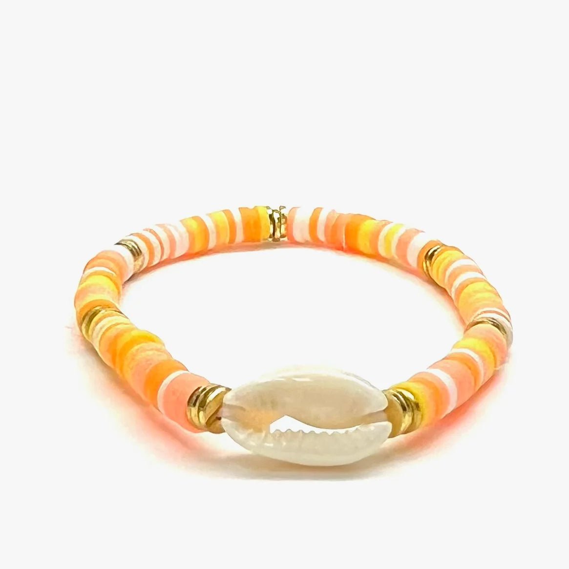 Mini Cowrie Heishi stripe bracelet - The Salty BabeJewelry