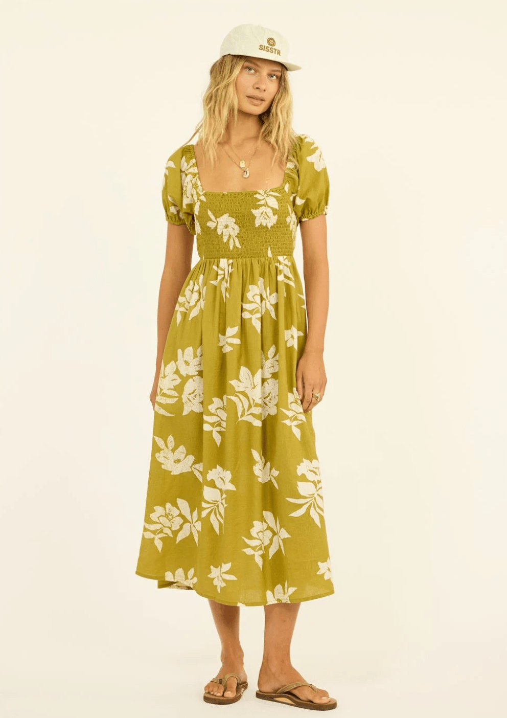 Moss Amor Woven Midi Dress - Sweet Moss - The Salty BabeDresses