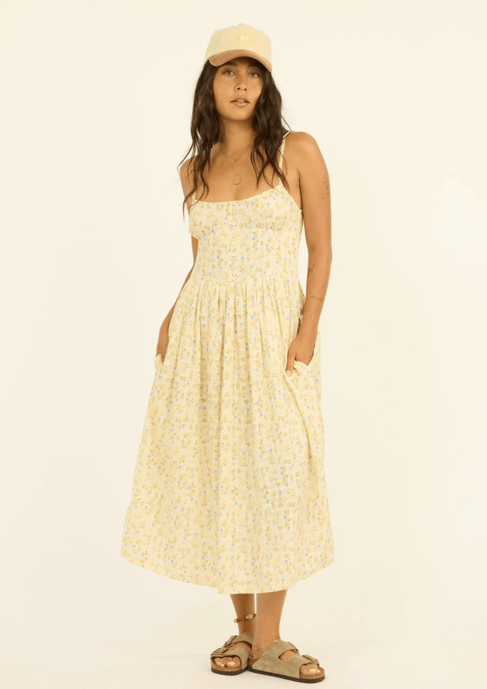 My Kinda Dream Woven Midi Dress - Sea Salt - The Salty BabeDresses