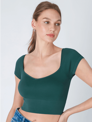 NIKIBIKI Cap Sleeve sweetheart crop top - The Salty BabeTop