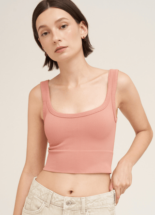 NIKIBIKI Chevron Ribbed Crop Top - The Salty BabeTop