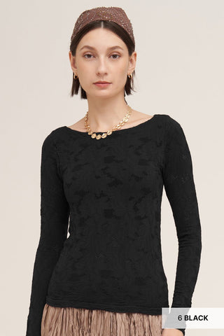 NIKIBIKI Floral Lace Boat Neck Top - The Salty BabeLong Sleeve Tops