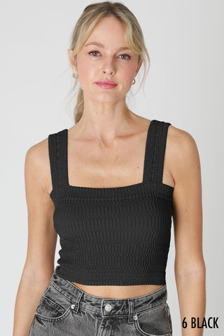 NIKIBIKI Shirred Square Neck Crop Top - The Salty BabeTank Tops