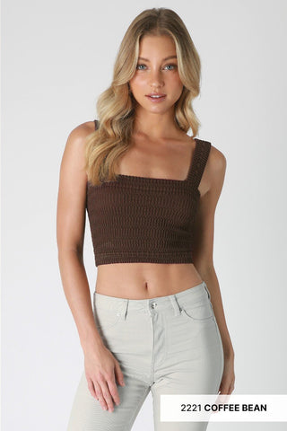 NIKIBIKI Shirred Square Neck Crop Top - The Salty BabeTank Tops
